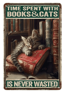 Time Spent with Books and Cats is Never Wasted-Furbaby Friends Gifts