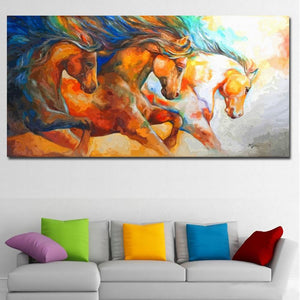 'Trio of Galloping Horses' Canvas Oil Print-Furbaby Friends Gifts