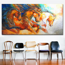 Charger l&#39;image dans la galerie, &#39;Trio of Galloping Horses&#39; Canvas Oil Print-Furbaby Friends Gifts