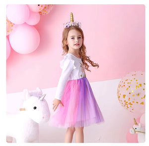 Unicorn Tutu Dress (Ages 3 - 8 Years)-Furbaby Friends Gifts