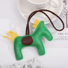 Laden Sie das Bild in den Galerie-Viewer, Vegan Leather Colourful Pony Handbag Charm/ Tassel-Furbaby Friends Gifts