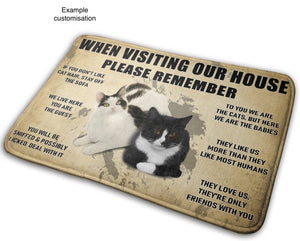Visitors Note! Customisable Entrance Mat for Pet Lovers-Furbaby Friends Gifts