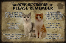 Charger l&#39;image dans la galerie, Visitors Note! Customisable Pet Lovers&#39; Entrance Plaques-Furbaby Friends Gifts