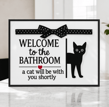 Load image into Gallery viewer, Welcome to the Bathroom Metal Pet Signs-Furbaby Friends Gifts