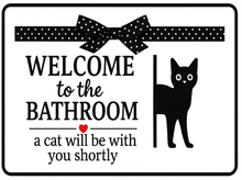 Load image into Gallery viewer, Welcome to the Bathroom Metal Pet Signs-Furbaby Friends Gifts