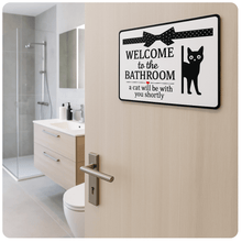Load image into Gallery viewer, Welcome to the Bathroom Metal Pet Signs-Furbaby Friends Gifts