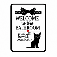 Welcome to the Bathroom Metal Pet Signs-Furbaby Friends Gifts