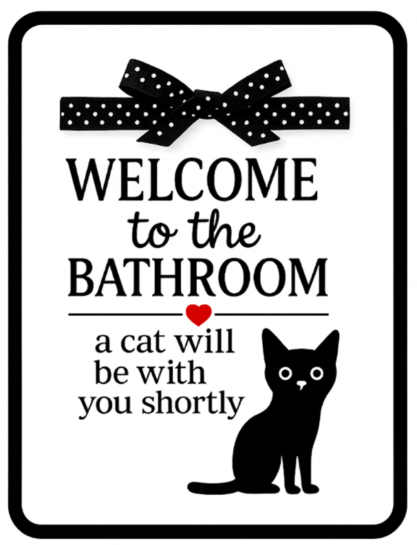 Welcome to the Bathroom Metal Pet Signs-Furbaby Friends Gifts