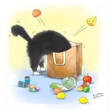 Carregar imagem no visualizador da galeria, Where Are They?! Adorable Black Cat Canvas Posters-Furbaby Friends Gifts